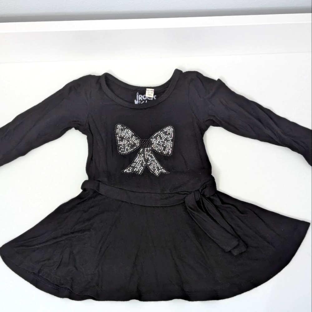 Rock Candy vintage Black Long Sleeve Dress size 12-18 months